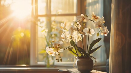 Orchid Oasis A Sunlit Serenade for the Month of Love Generative AI