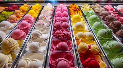 Colorful Ice Cream Variety A Sweet Treat for Any Monthly Occasion Generative AI