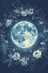 Full Moon Rising A Celestial Nighttime Scene Generative AI