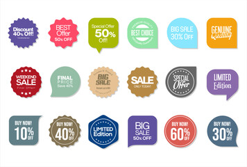 Modern sale sticker and tag colorful collection  - 757885975