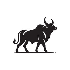 Gaur Silhouette Vectors: Majestic Wild Bull Designs for Wildlife Enthusiasts and Creative Projects. Gaur Vector, Gaur Illustration.