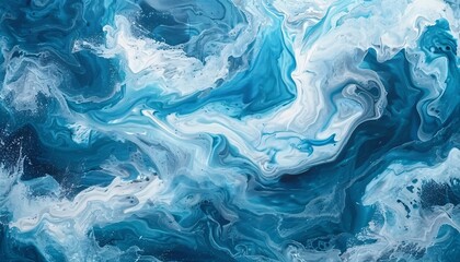 Obraz premium Ocean Waves in Blue and White A Monthly Event Celebration Generative AI