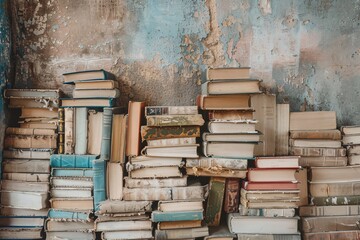 Stacked Books A Timeless Treasure Generative AI
