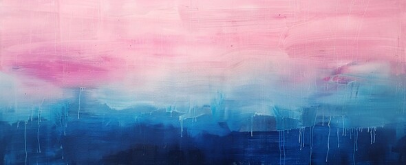Pink and Blue Abstract Painting with a Pop of Pink Generative AI