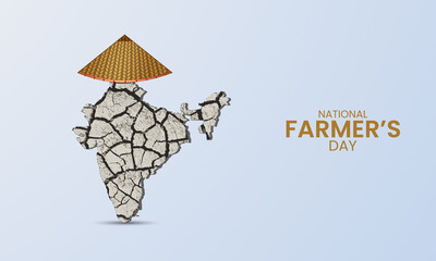 Happy Farmers Day, Farmers day creative Design, Farmr. cow, land, brush, pen, Farmers day banner, poster, vector illustration, 3D