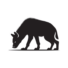 Hyena Silhouette Vector: Predatory Shapes for African Wildlife, Safari Adventure, Hyena vector, Hyena Illustration.