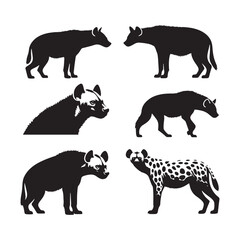 Hyena Silhouette Vector: Predatory Shapes for African Wildlife, Safari Adventure, Hyena vector, Hyena Illustration.
