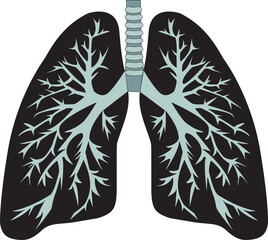 Lungs vector. Human internal organs design, medical anatomy element, healthcare illustration.