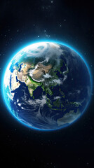 Fototapeta na wymiar Planet Earth globe view from space 