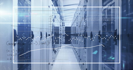 Image of dna, data processing over computer servers