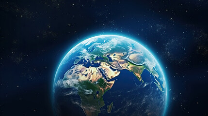 Fototapeta premium Planet Earth globe view from space 