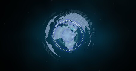 Image of scope scanning and data processing over globe