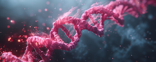 Delve into the intricate beauty of an abstract DNA background, featuring twisting helices and vibrant hues, perfect for genetic research, medical presentations, and scientific exploration. 溺✨