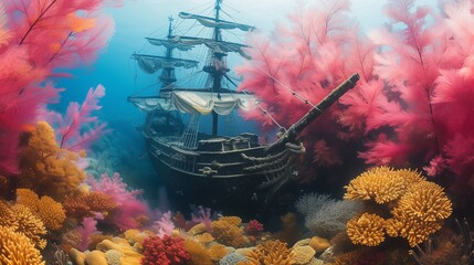 Fototapeta premium wreck of pirate ship
