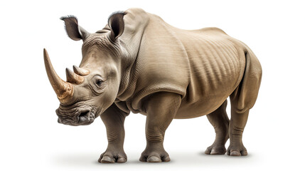 Rhino Isolated on white background - obrazy, fototapety, plakaty