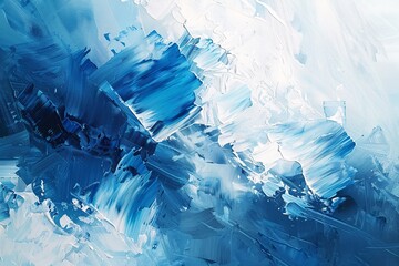 January's Blue Wave A Colorful Artwork of Ocean Waves Generative AI