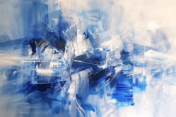 Obraz na płótnie Canvas February's Blue Moon A Vibrant Abstract Artwork Generative AI