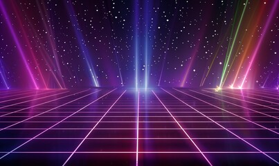 Purple Neon Night Sky A Glowing Tribute to the Monthly Full Moon Generative AI