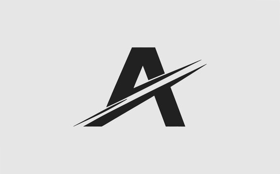minimalist and modern logo design featuring a sleek letter "A" in a bold and striking font. The "A" is accentuated by a sharp, geometric edge, giving it a futuristic and edgy vibe