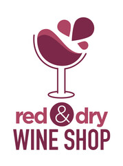 Red and dry, wine shop product from grapes vector