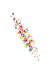 Colorful Confetti Vector White Background. Autumn Foliage Decoration Backdrop. Poster Leaf Template. Bright Confetti Design.