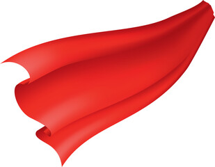 Woman superhero silhouette costume element. Scarlet fabric silk cloak. Mantle costume or cover cartoon vector illustration © designer_things