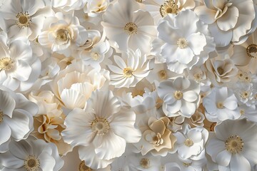 Fototapeta na wymiar Flower Power White Flowers in Full Bloom Generative AI