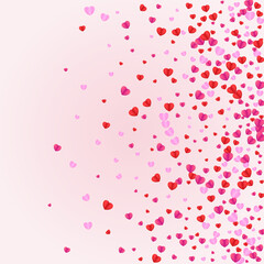 Fototapeta na wymiar Lilac Heart Background Pink Vector. Fall Backdrop Confetti. Purple Shape Illustration. Fond Confetti Birthday Pattern. Red Volume Frame.