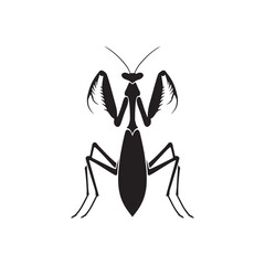 Mantis Vector Silhouette: A Shadowy Dance of Nature's Grace Captured in Vector Silhouette..