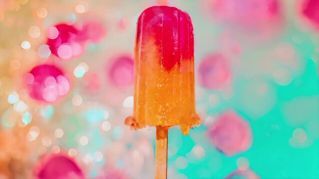 Colorful ice lolly splash. Pastel tones.