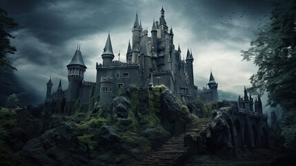 Fototapeta premium Spooky old gothic castle