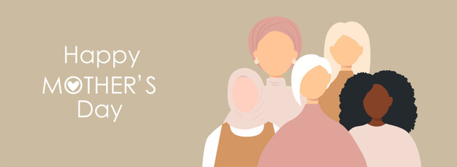 Happy Mother's Day card. Modern color design.