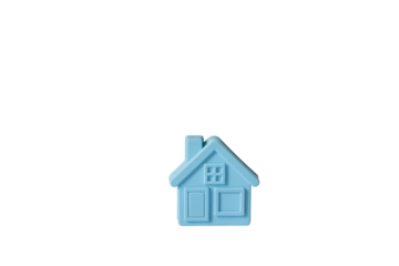 mockup of a blue plastic house. Mockup. isolate on transparent. PNG format available
