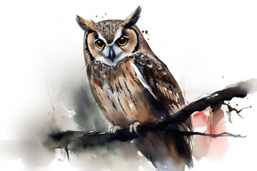 Watercolor Sketch Owl