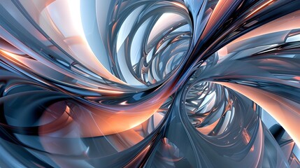 Futuristic Swirls: A Dynamic 3D Render of Time-Travel Paradoxes - obrazy, fototapety, plakaty