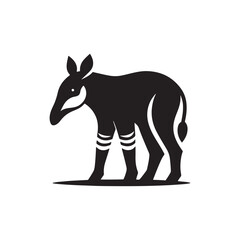 Okapi vector silhouette: A Striking Silhouette Celebrating Nature's Unique Beauty in Vector Form.