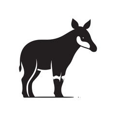 Okapi vector silhouette: A Striking Silhouette Celebrating Nature's Unique Beauty in Vector Form.