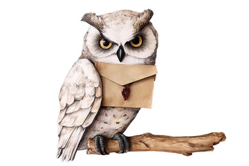 holding letter owl - obrazy, fototapety, plakaty