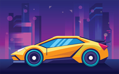 Vector automotive futuristic sports car futuristic car vector art icons and funky car