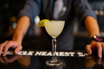 Bartender Serving cocktail