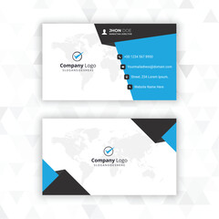 blue and white modern business card design template