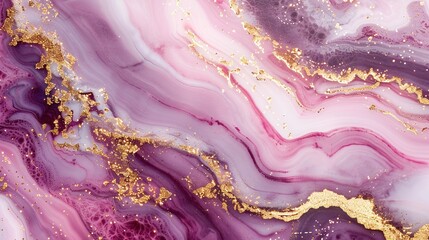 Luxury abstract modern background pink, purple marble texture with golden glitter