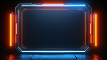 Neon frame sign rectangle Game stream frames