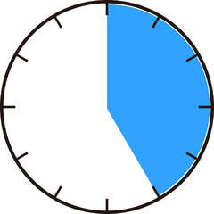 시계와 시간표시 아이콘 일러스트 벡터이미지, 하루 24시간을 표시하고 1시부터 12시까지 소요시간과 대기시간 일정 등에 활용합니다.