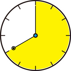 시계와 시간표시 아이콘 일러스트 벡터이미지, 하루 24시간을 표시하고 1시부터 12시까지 소요시간과 대기시간 일정 등에 활용합니다. - obrazy, fototapety, plakaty