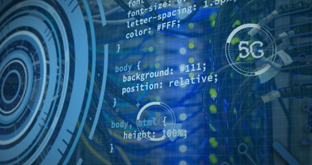 Image of data processing over computer wires