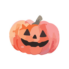 水彩で描いたハロウィンのカボチャのイラスト