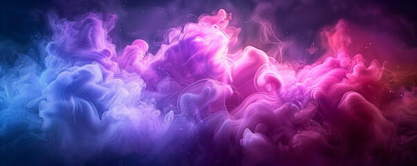 Mesmerizing abstract smoke transitions from purple and blue hues to soft pink tones, creating a captivating background with a dreamy and ethereal atmosphere. 💜💙💖 - obrazy, fototapety, plakaty