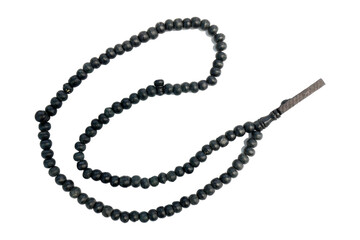 Black wooden prayer beads with 33 knots