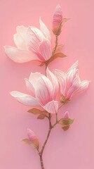Obraz premium Magnolia blossoms made of crochet yarn.